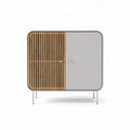 Wood and metal sideboard cabinet for living room storage 60 x 40 x 75cm