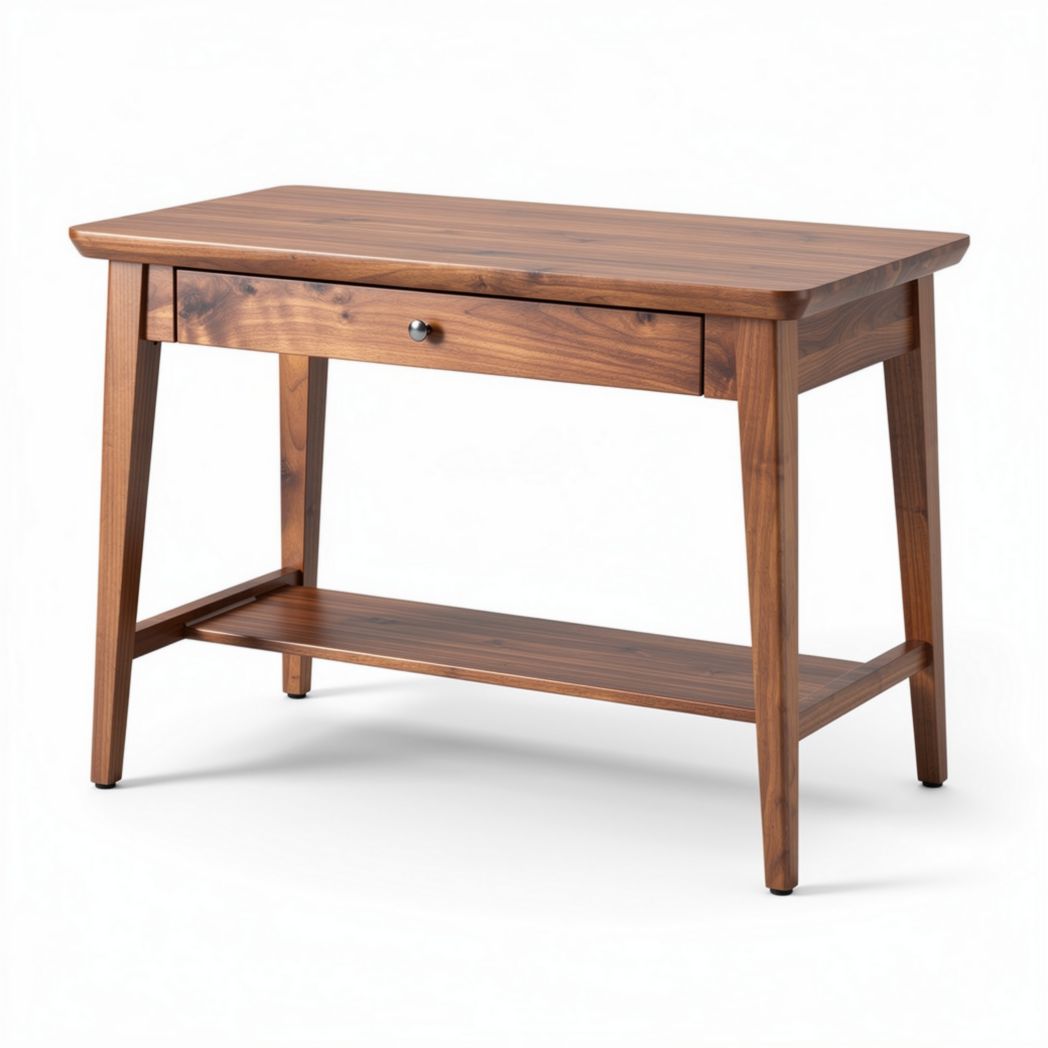 Wooden console table with drawer and lower shelf 100 x 50 x 75cm brown